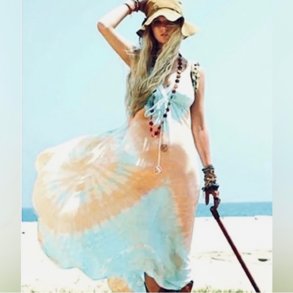Rare Gypsy 05 Alex Silk Tie Dye Maxi Dress - Picture 2 of 16